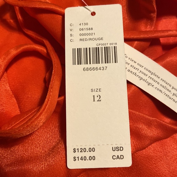 ANTHROPOLOGIE MINI SLIP DRESS ORANGE CUTOUT SIZE 12 - Picture 11 of 13